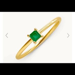 Square Emerald Solitaire Ring by Audry Rose